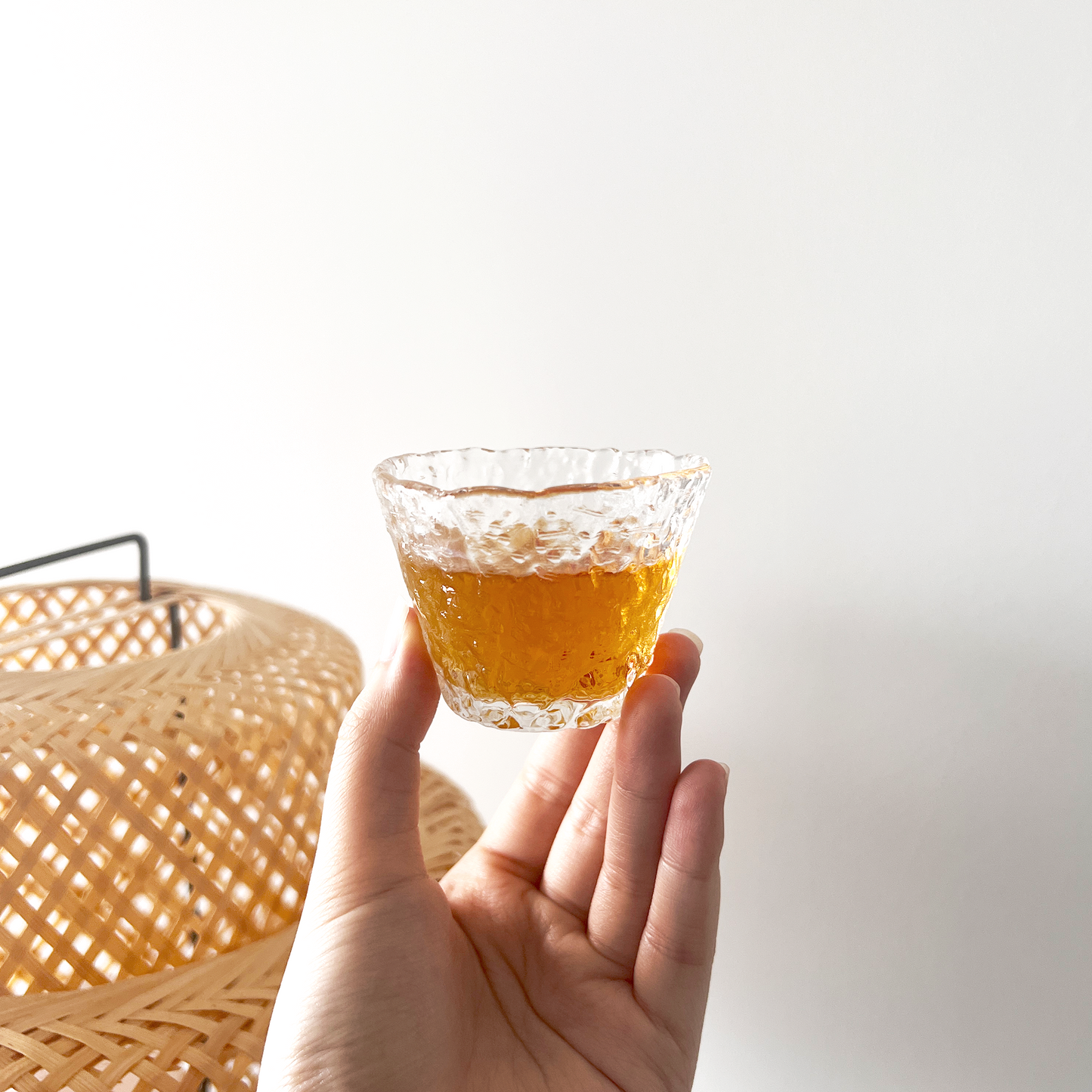 Hammered Glass Tea Cup